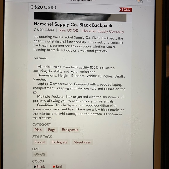 EUC Brothers, 100% silk necktie in red w/ light, light blue, black, white stripe - Picture 9 of 9